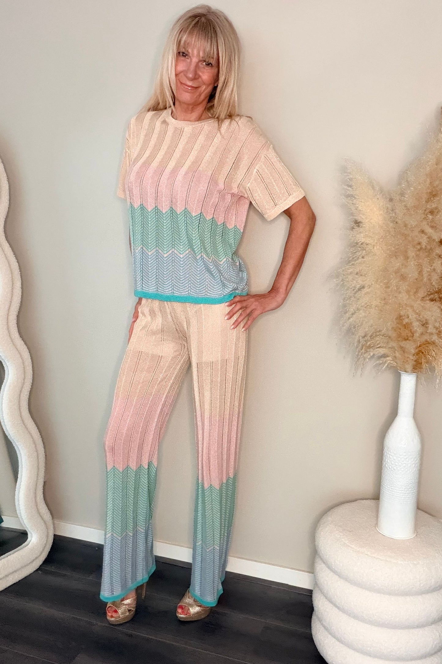 Dani 2-piece set sand/pink