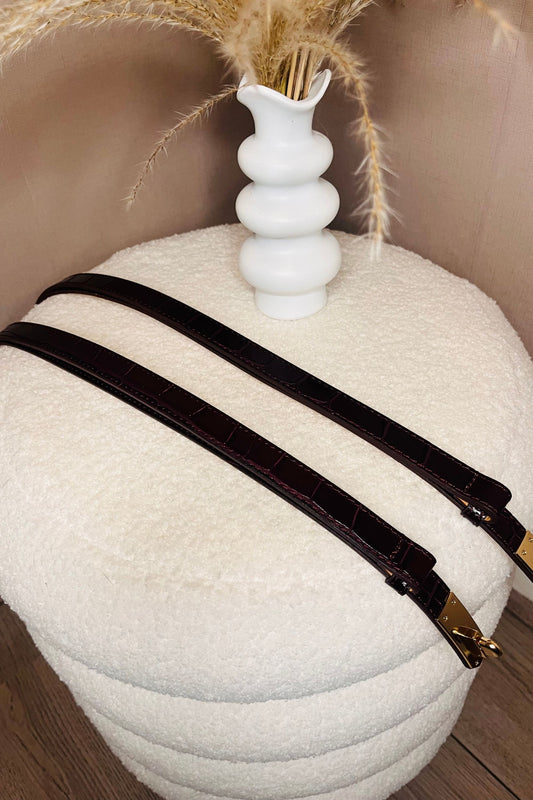 Belt Stella Croc Burgundy