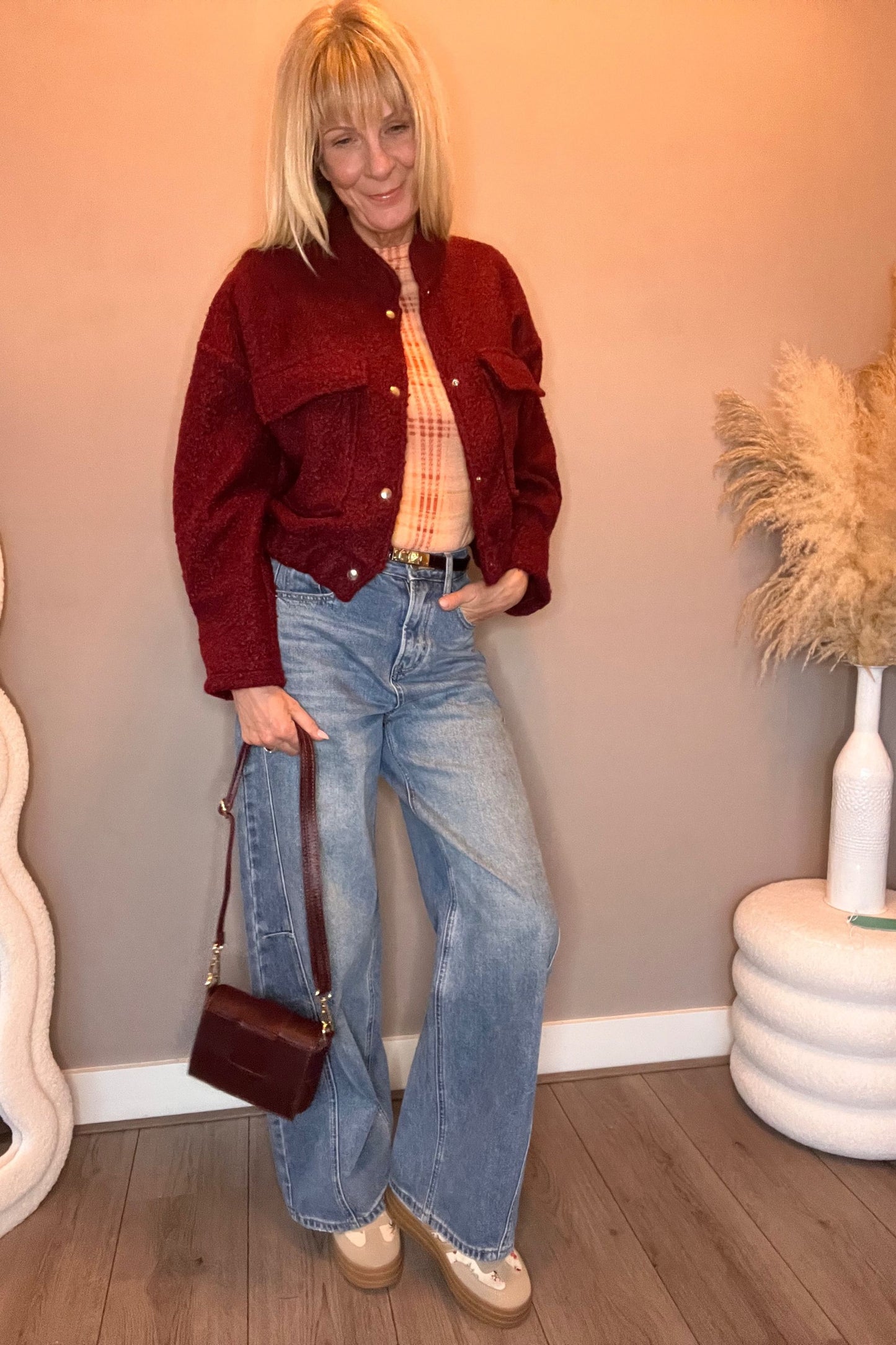 Teddy Jacket Burgundy