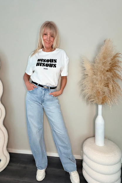 Bisous Teddy Shirt White/Black