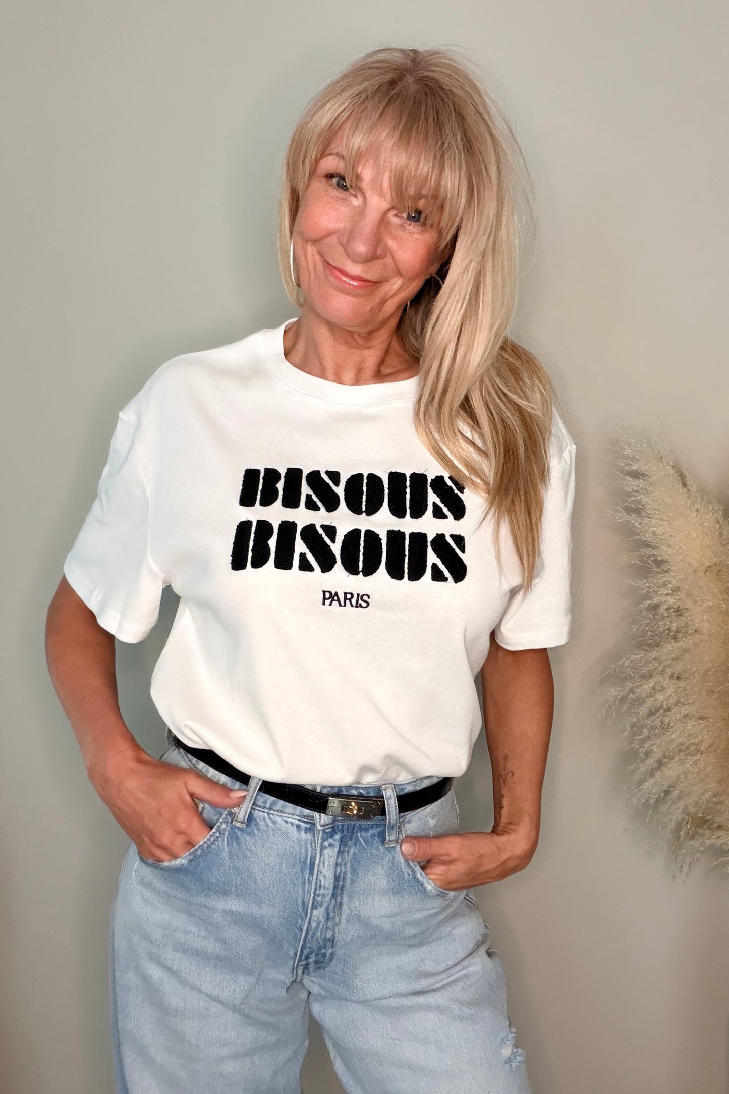 Bisous Teddy Shirt White/Black