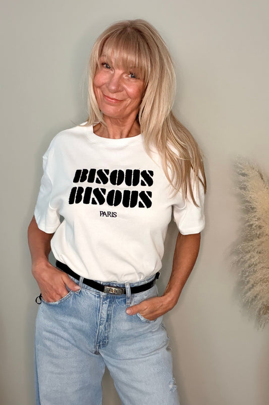Bisous Teddy Shirt White/Black