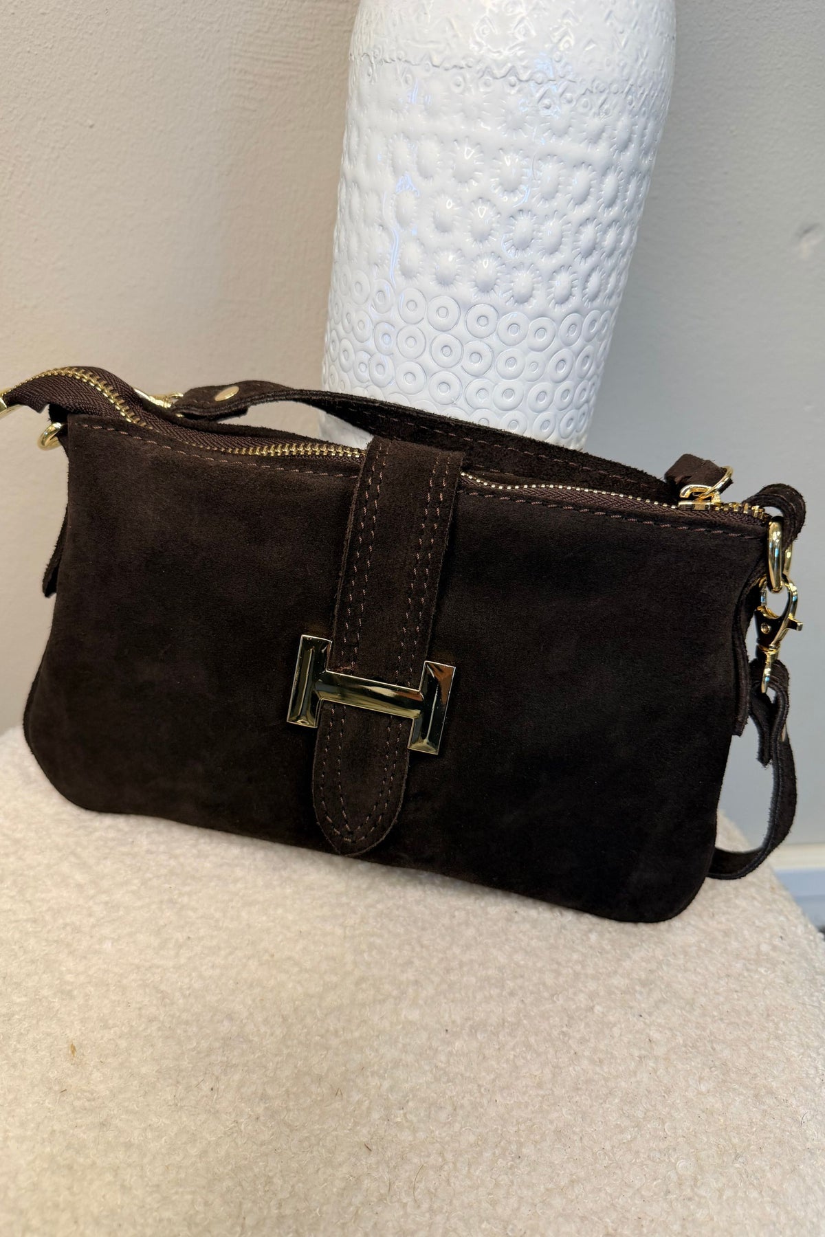 Burnley Bag Suède Chocolat