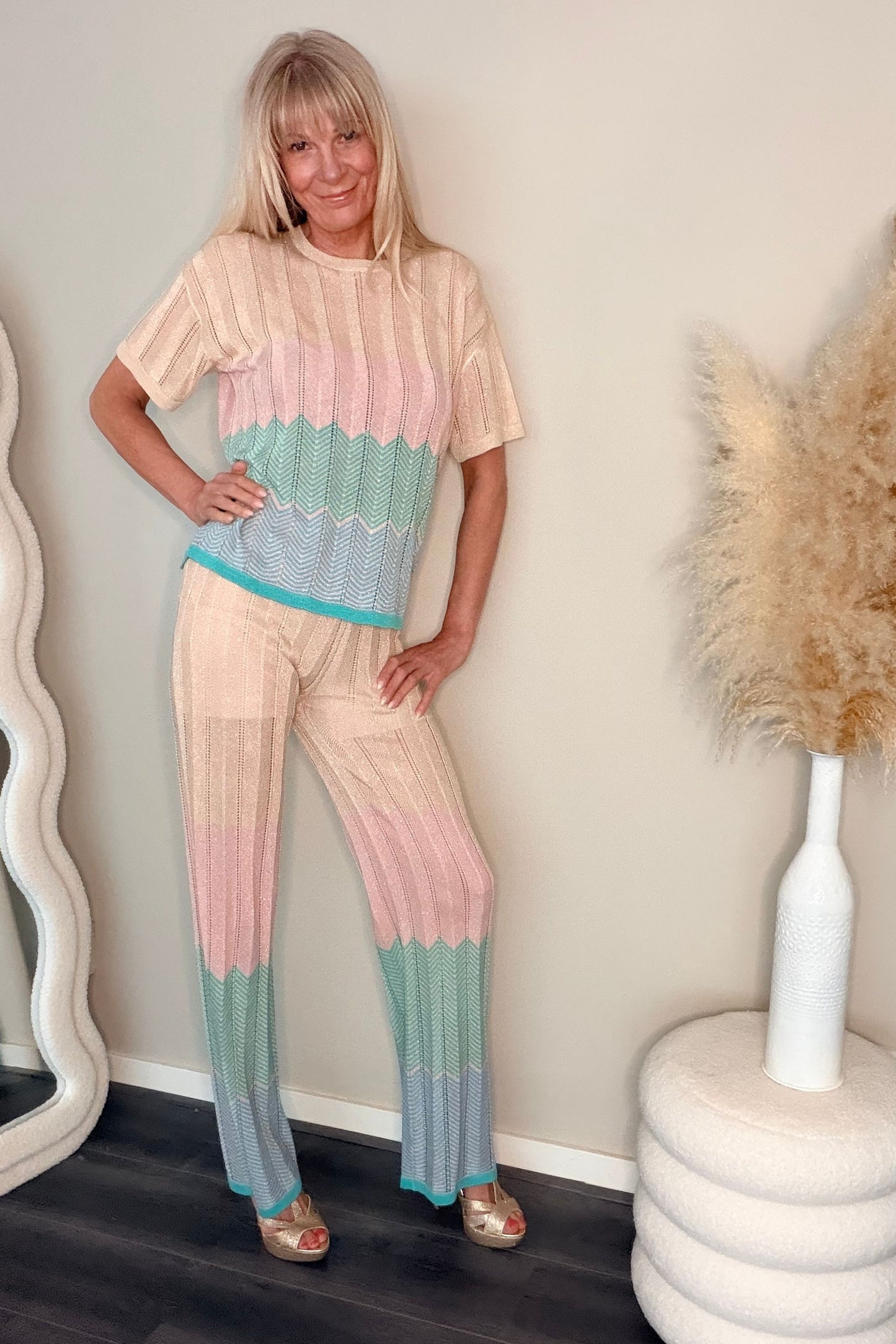 Dani 2-piece set sand/pink