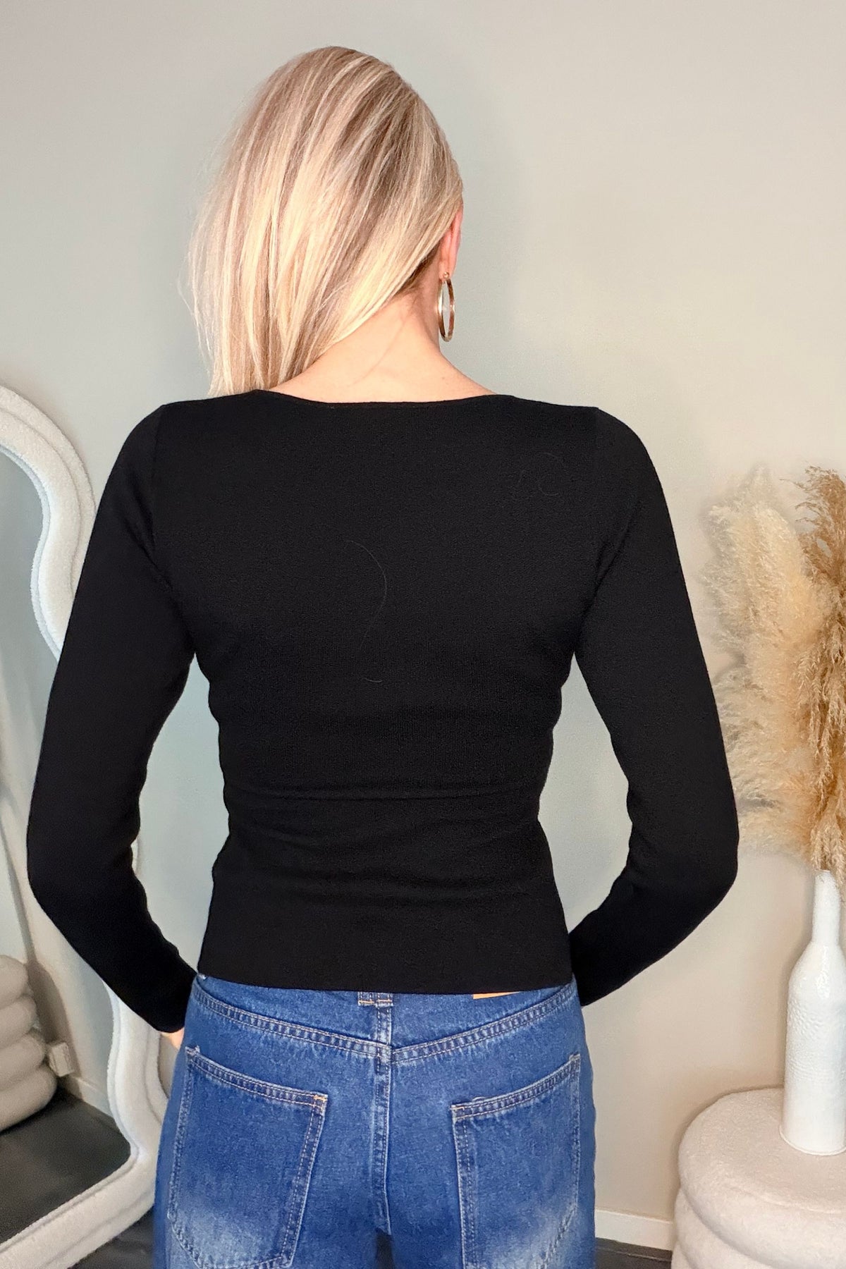 Malelions Emblem V-Neck Top Black