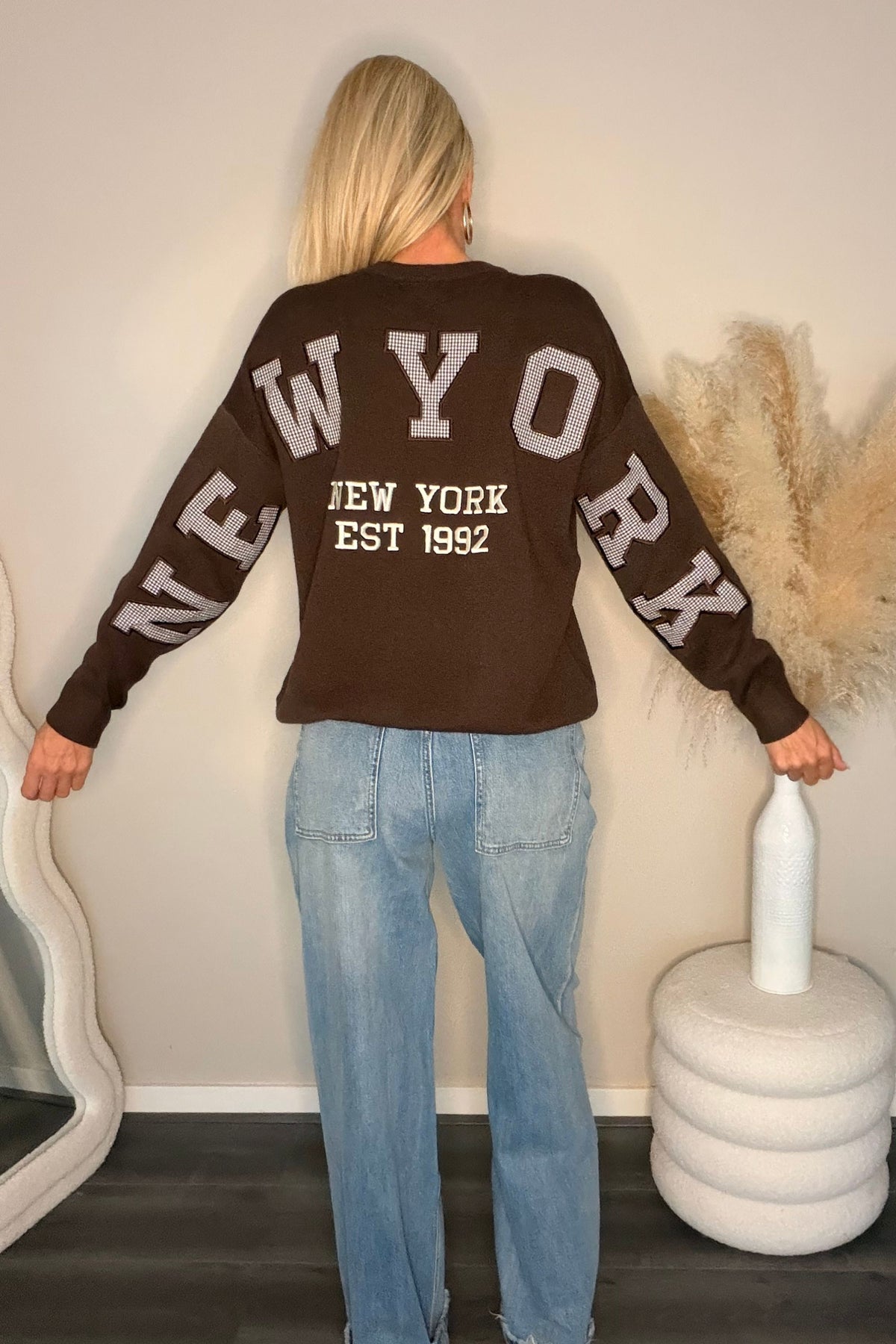 New York Check Sweater Chocolat