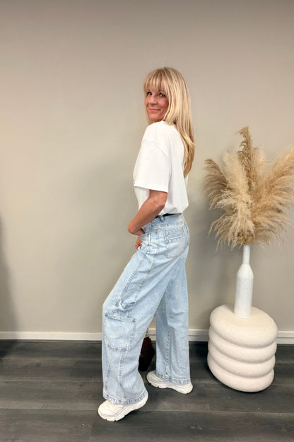 Queen Hearts Cargo Jeans W3885