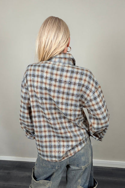 HeyB Shiny Check Blouse