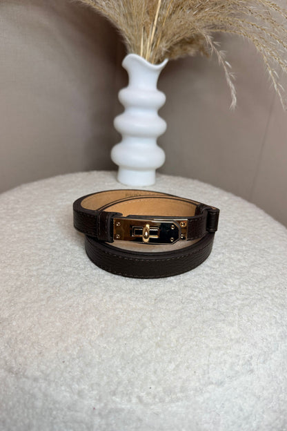 Stella Belt leather chocolat