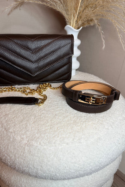 Stella Belt leather chocolat