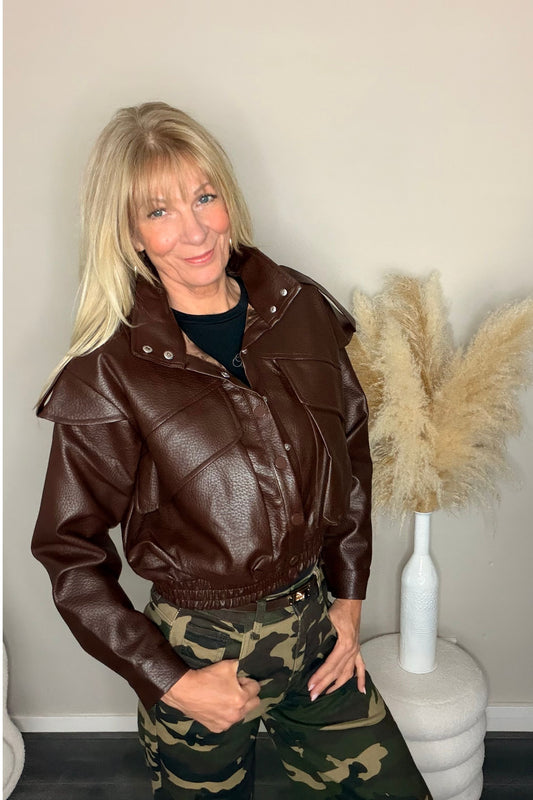 Vera Jacket PU Chocolat