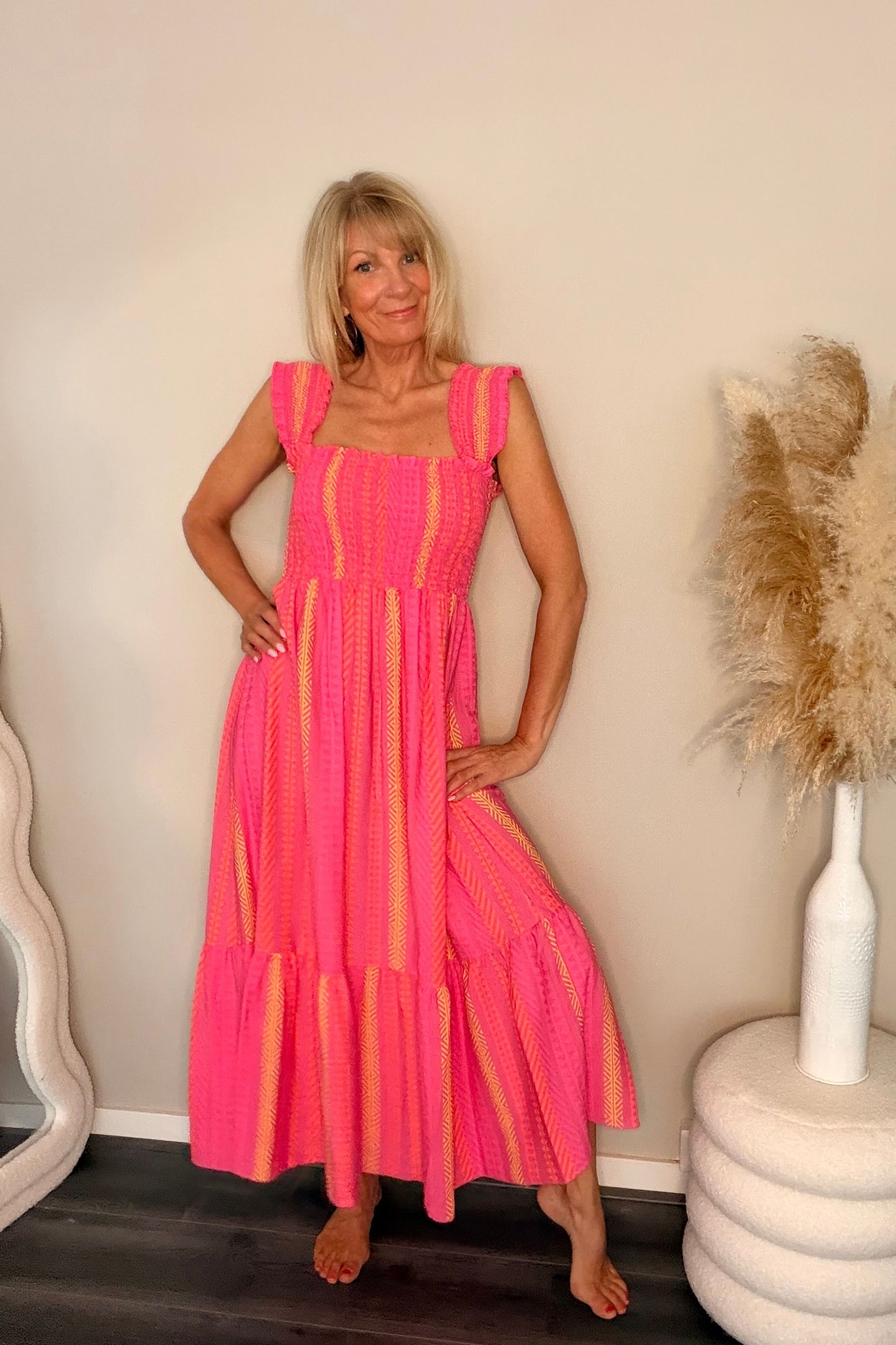 Lola Dress Multi Pink