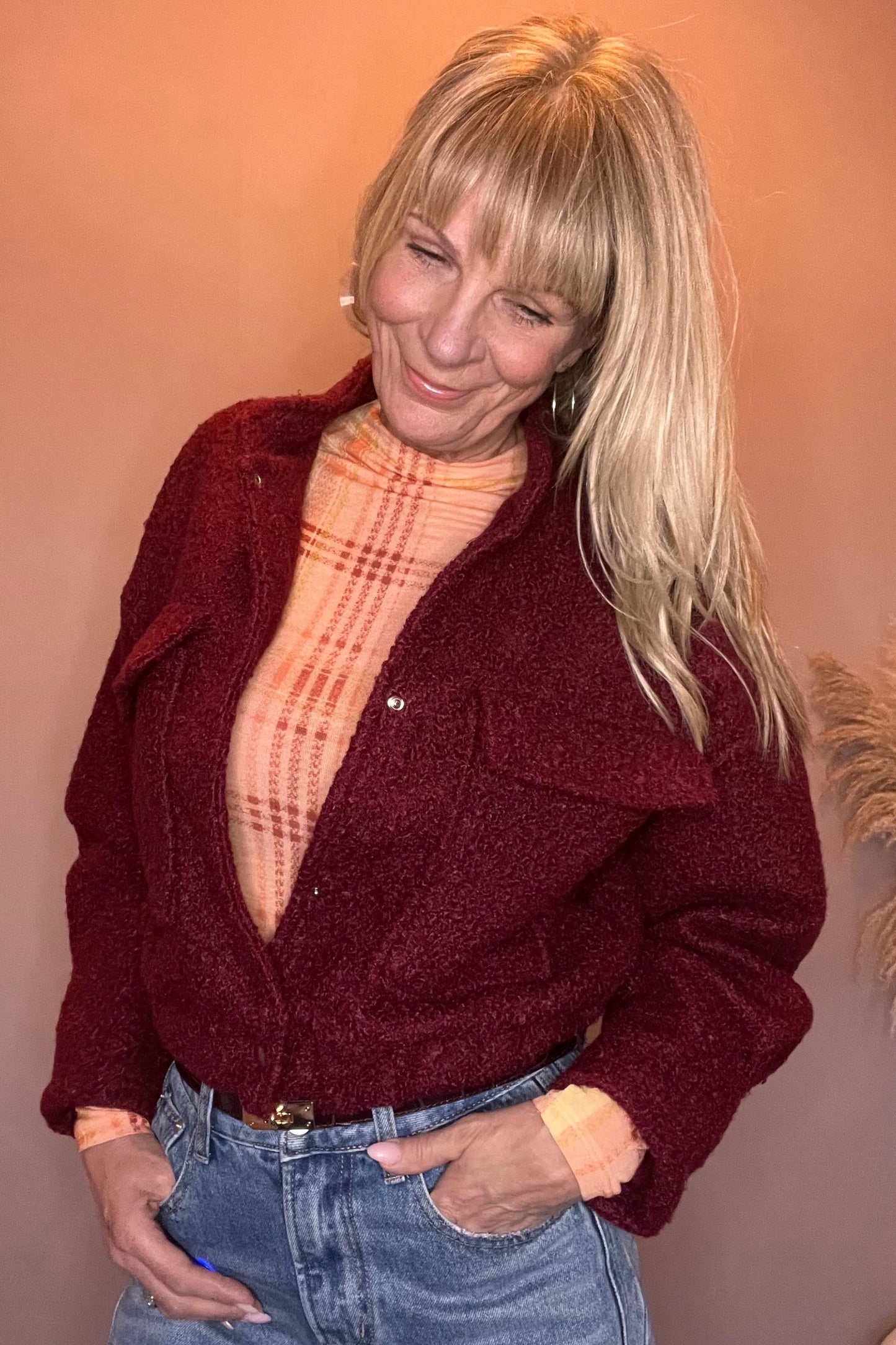 Teddy Jacket Burgundy