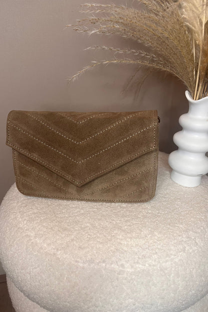Tilly Shoulderbag Taupe Suède