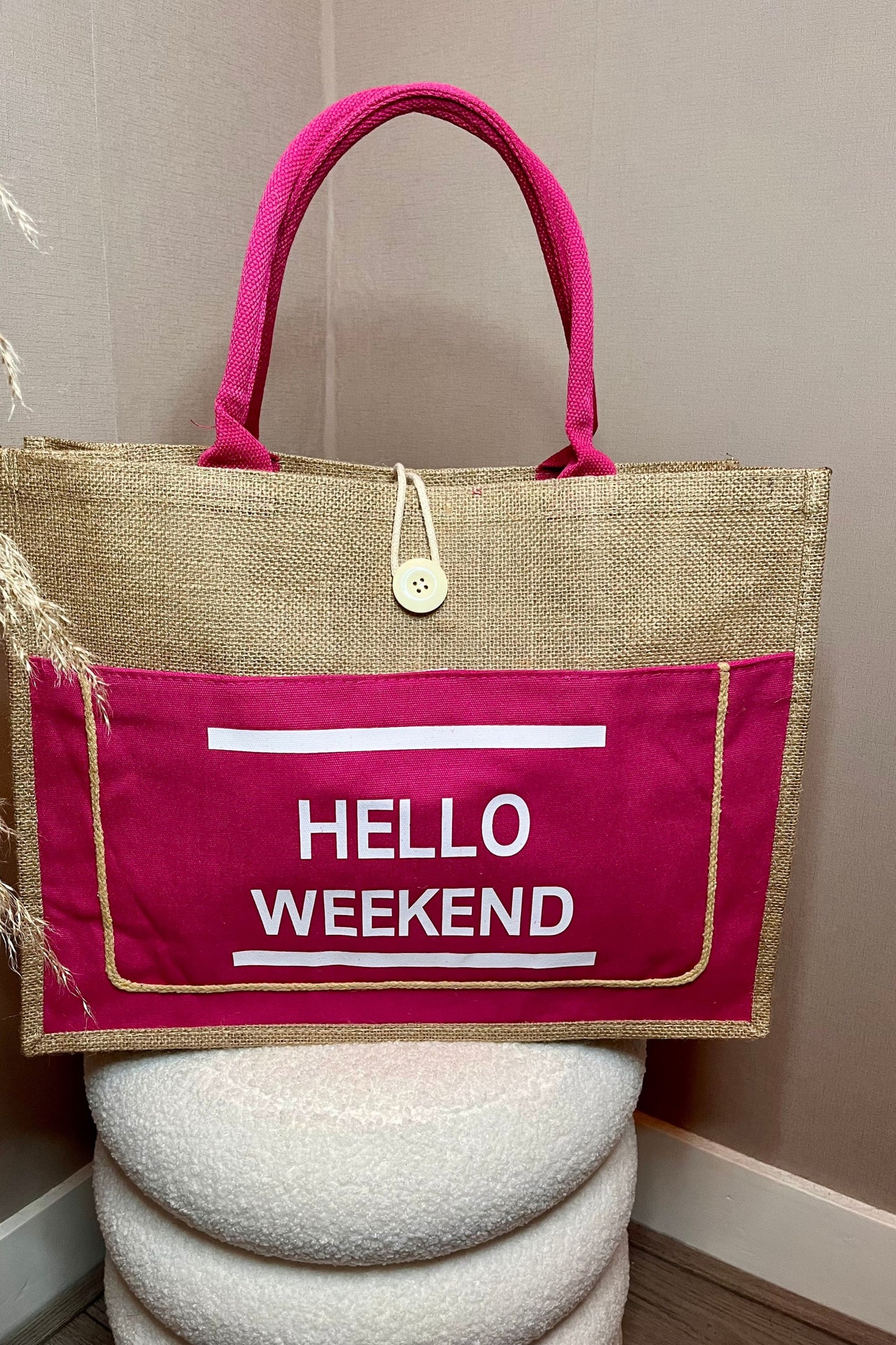 Hello Weekend Shopper Fuchsia