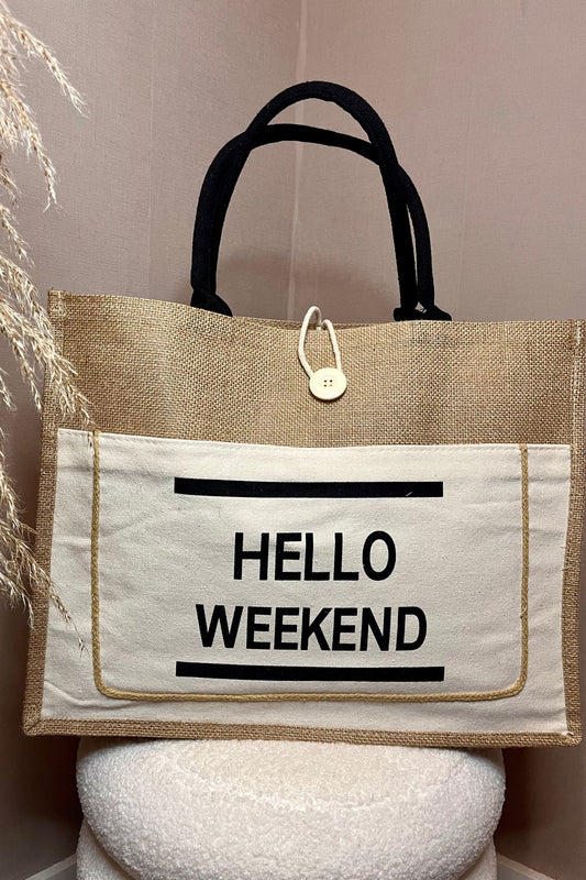 Hello Weekend Shopper Black