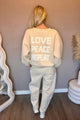 Love Peace Repeat Sweater  Beige