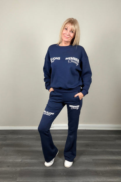 Malelions Society Flared Pants Navy